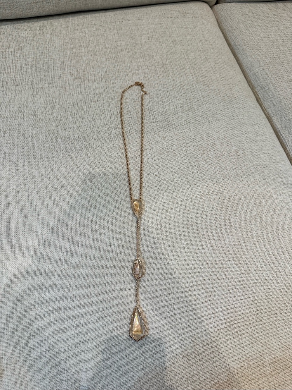 Kendra Scott gold Tone Long Drop Pendant Necklace